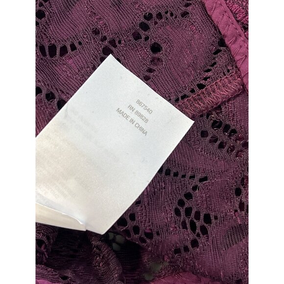 C Wonder by Christian Siriano Lace and Ponte Knit Topper Size Medium Petite Plum - Picture 3 of 6